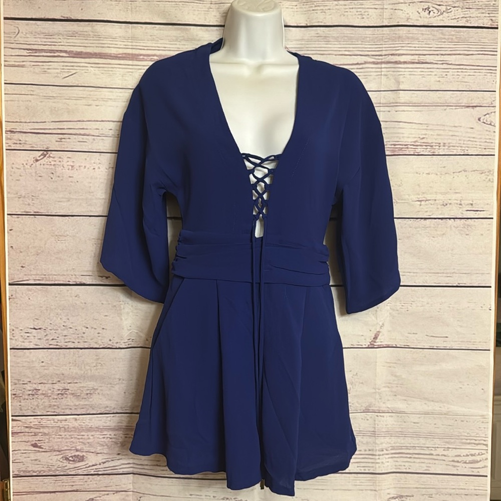 Flowy romper cobalt blue